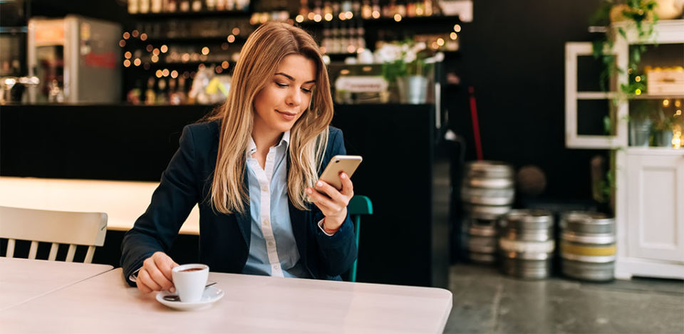 Woman looking at her Tinder with no matches