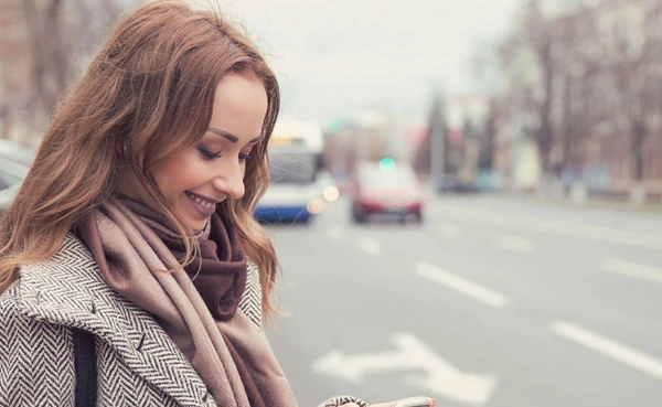 Walking around the city while texting