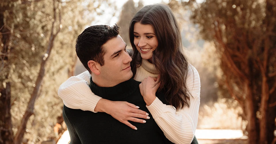 A couple on a date at a park