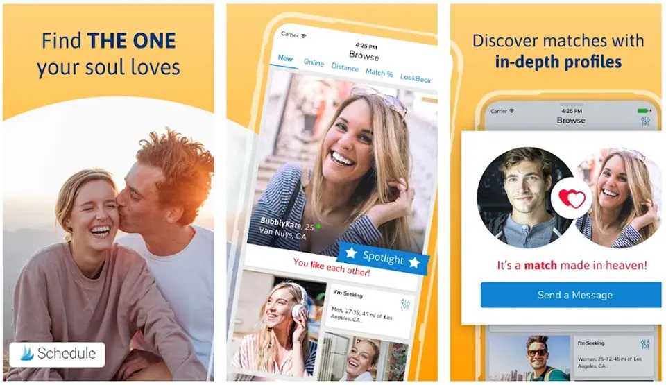 Screenshots of Christian Mingle on Android