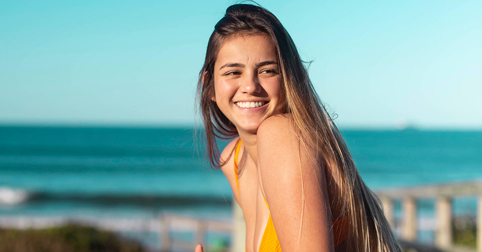 A beautiful woman at the beach