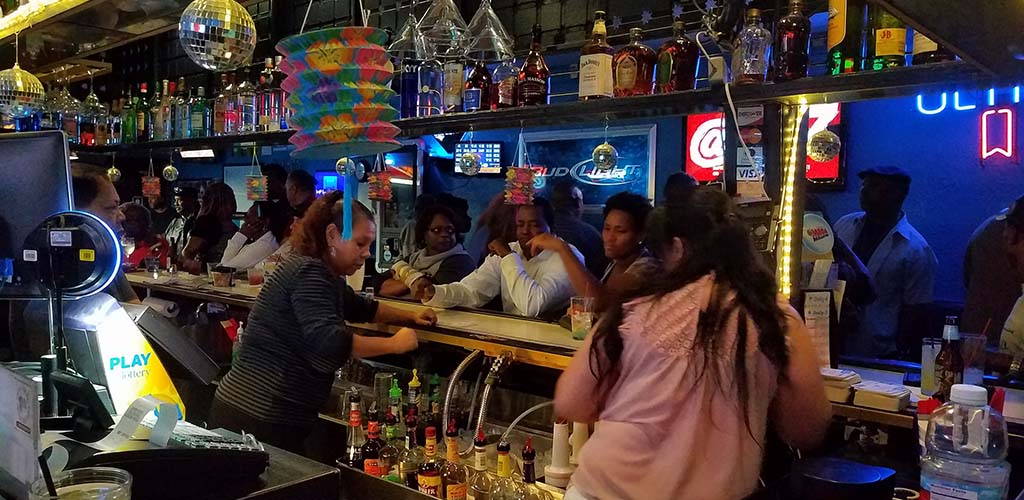 Friendly faces at the Tailgate Bar