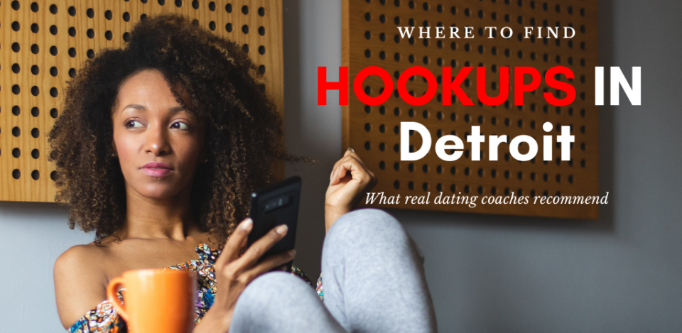 A woman looking for Detroit hookups while having coffee