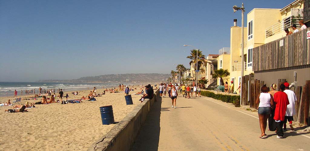 The boardwalk at Mission Beach