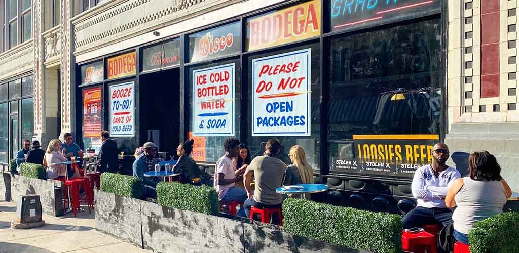 The patio of Debonair Social Club