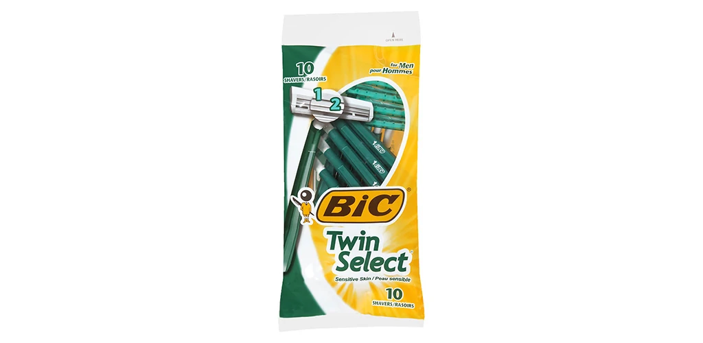 The BIC Twin Select Men's Disposable Razor is the Best Budget Disposable Razors for Beginners