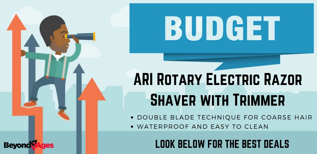 The ARI Rotary Electric Shaver with Trimmer is the best budget electric razor for coarse hair