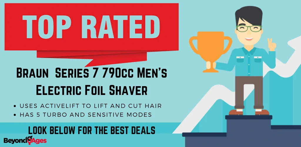 The Braun Electric Shaver, Series 7 790cc Men's Electric Foil Shaver is the Top rated men's razor for black men with sensitive skin