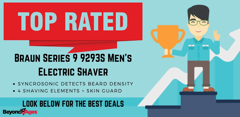 The Braun Series 9 9293S Men's Electric Shaver is the top-rated electric razor for coarse hair