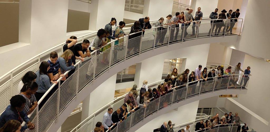 Lots of people during an event at High Museum of Art