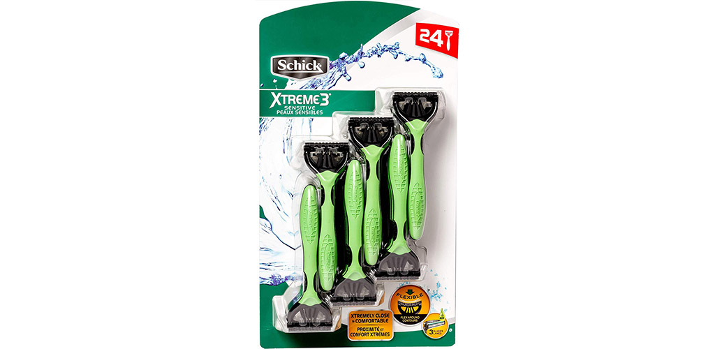 The Schick Xtreme 3 Sensitive Disposable Razor is the Best Value Disposable Razor for Black Men