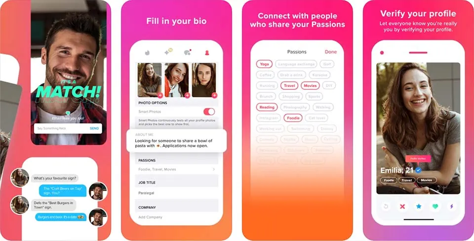 Tinder iOS screenshots