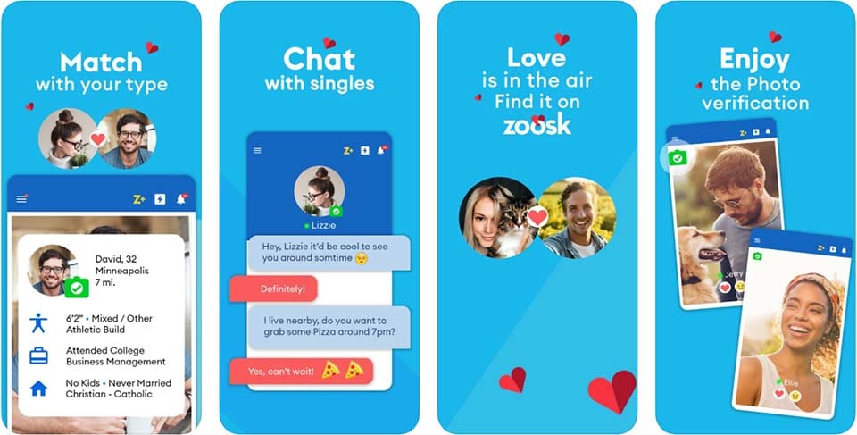 Zoosk screenshots on iOS