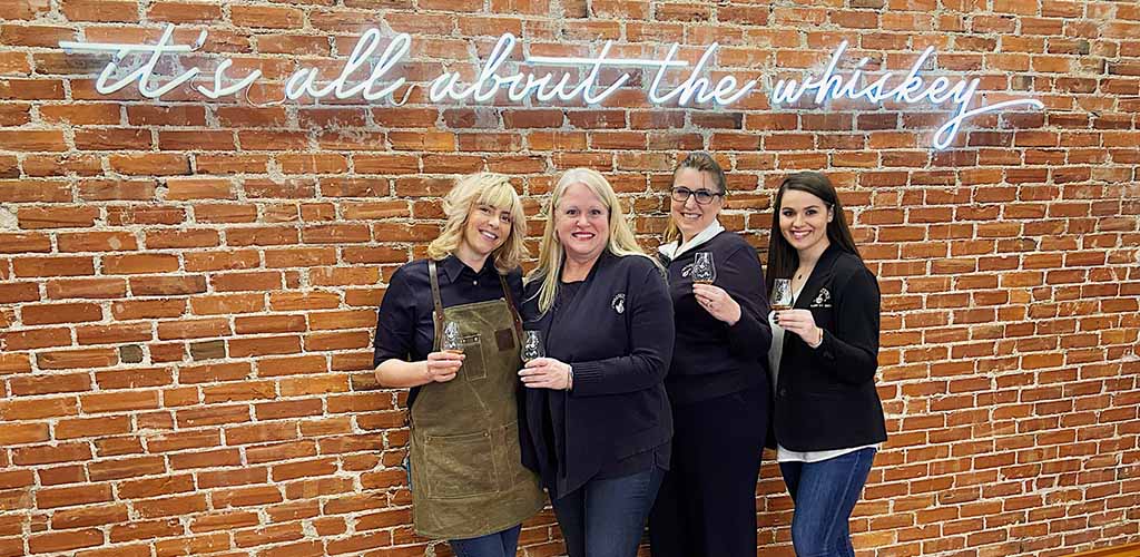 Lovely ladies enjoying some whiskey at Michter's Fort Nelson Distillery