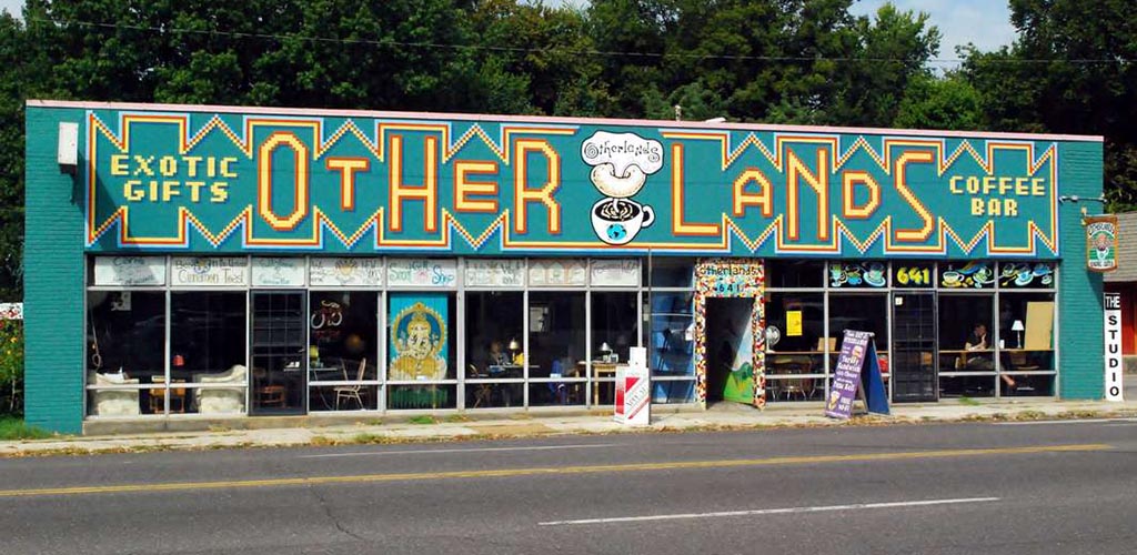 The quirky exterior of Otherlands Coffee