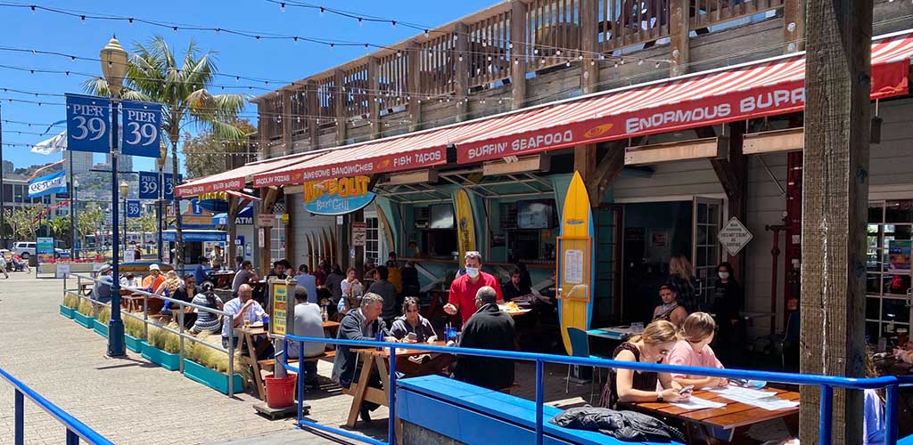 The patio of Pier 39