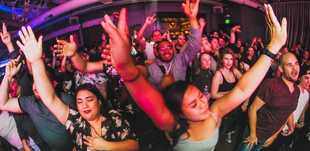 The crowded dance floor at The Park Ultra Lounge Downtown