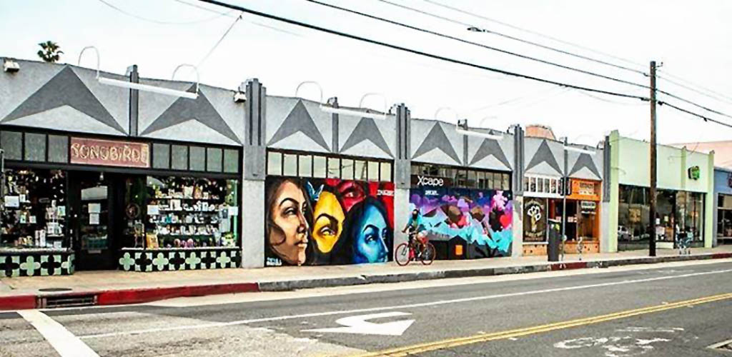 Shop murals along 4th Street Retro Row