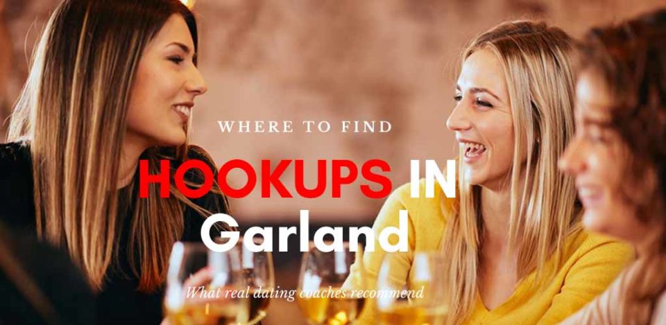 Friends drinking wine and searching for Garland hookups