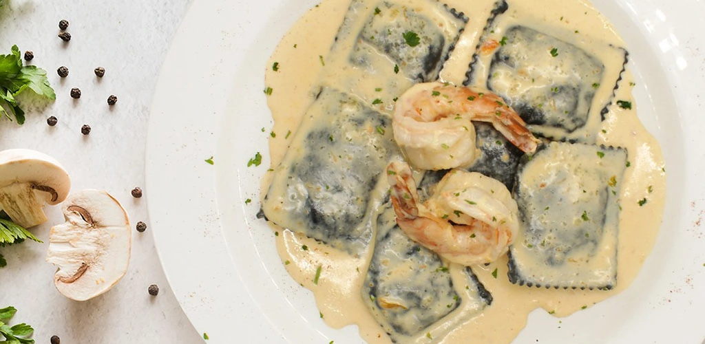 A seafood ravioli dish at Giovanni's Ristorante