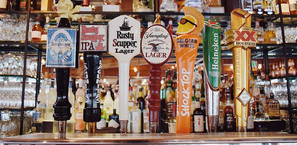 Beer taps at The Rusty Scupper