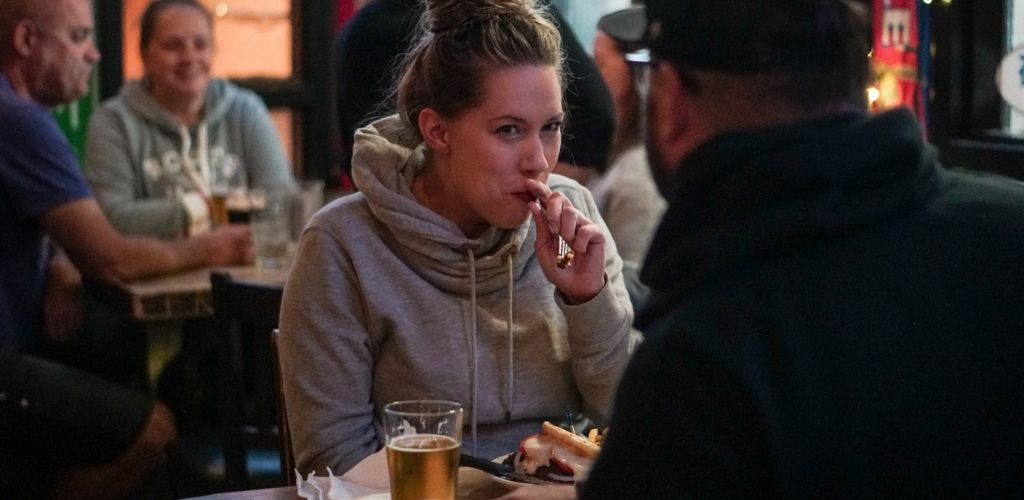 A Winnipeg couple on a date at The King's Head Pub 