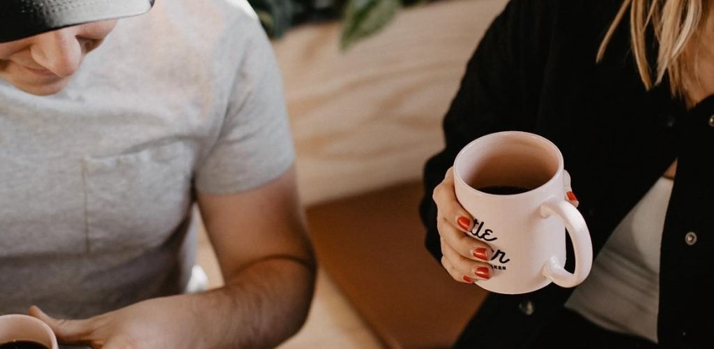 A Winnipeg couple on a date at Little Sister Coffee Maker