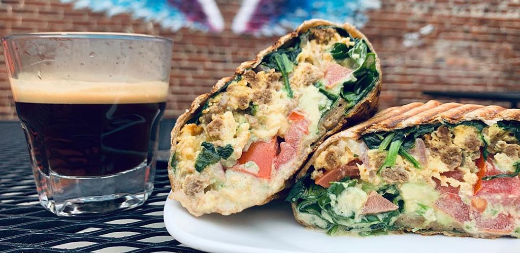 Cold beer and a hot sandwich at Lift Coffee Shop in Richmond