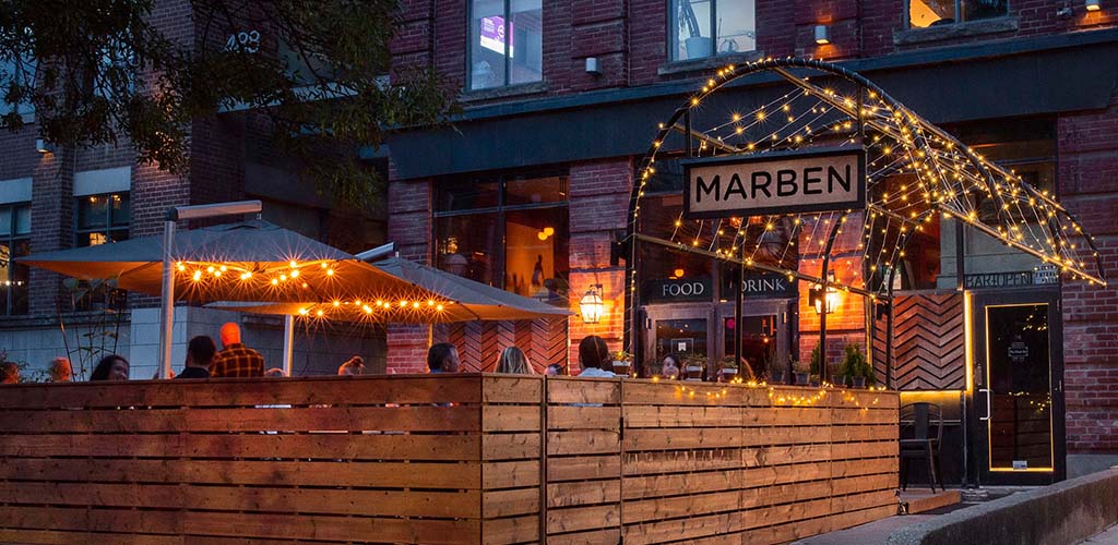 The well-lit patio of Marben