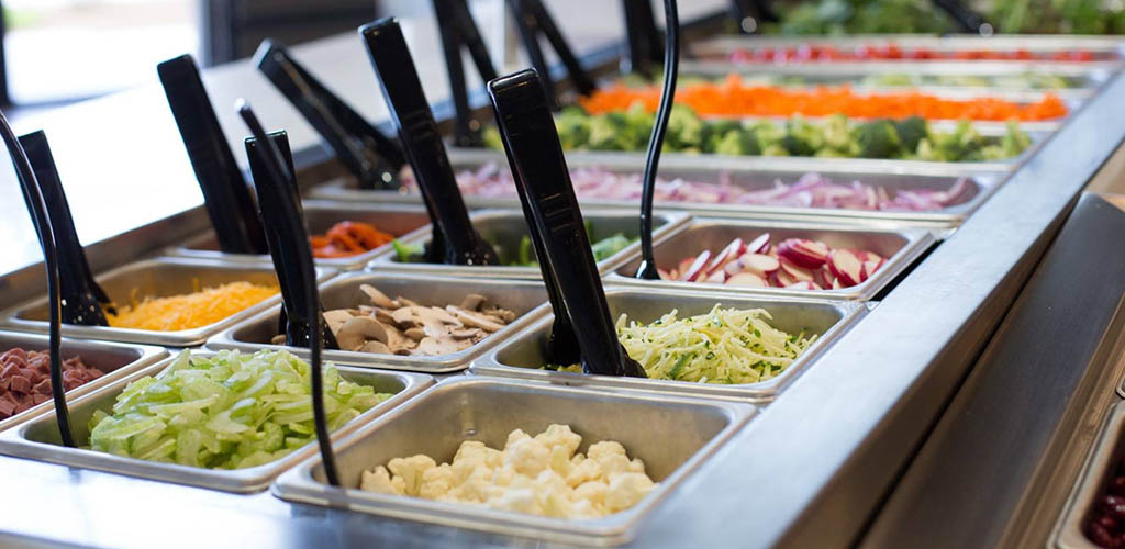 The salad bar at Souper Salad