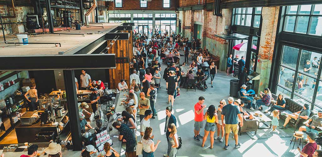 Lots of people go to Armature Works to buy stuff and meet people