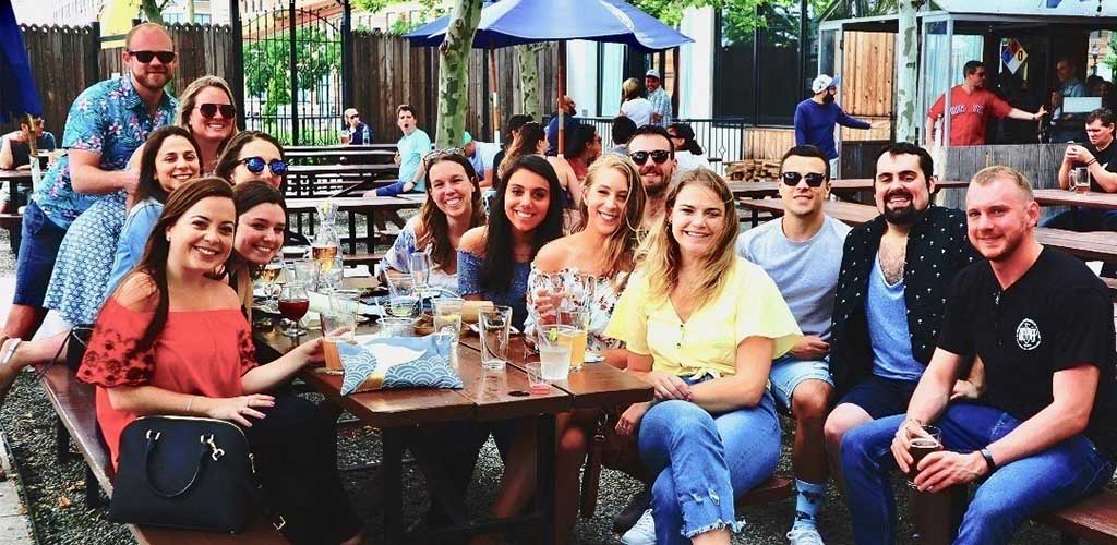 Enjoy a cold craft beer, amazing food and Jersey City hookups at Zeppelin Hall Beer Garden