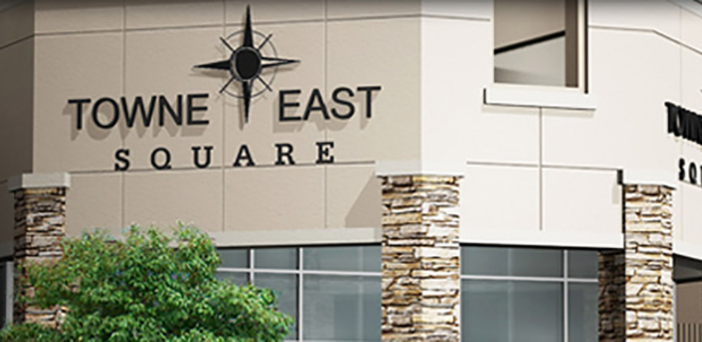 The sign at Towne East Square