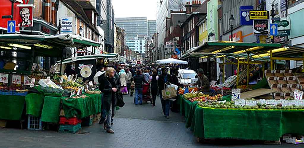 A busy day at the Surrey Street Market