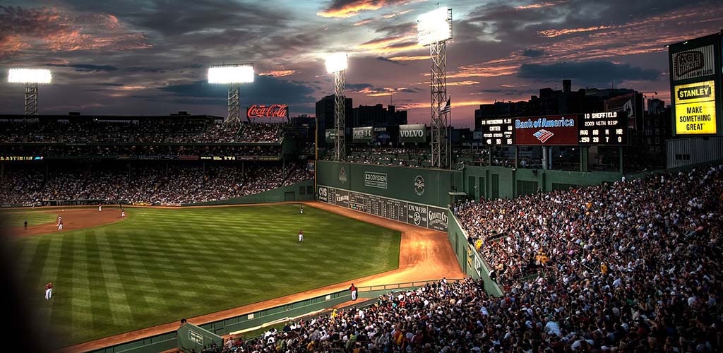 Fenway Park at sunset