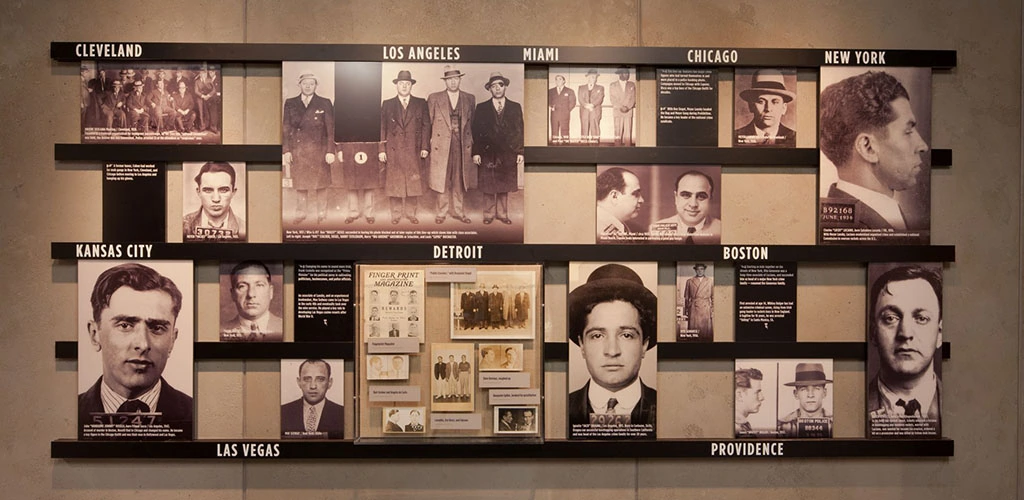 Mug shots of gangsters at The Mob Museum