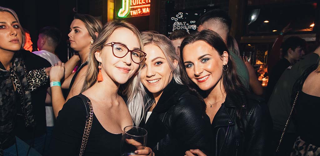 Cute girls grabbing drinks at Lavery's