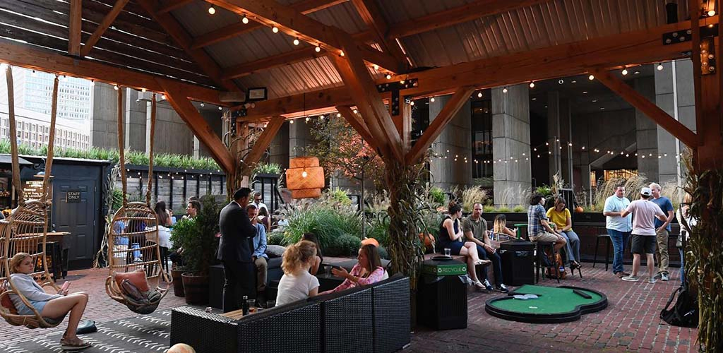 Grab a glass of beer before searching for Boston casual encounters at The Patios