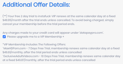 Instafuck membership upgrade info