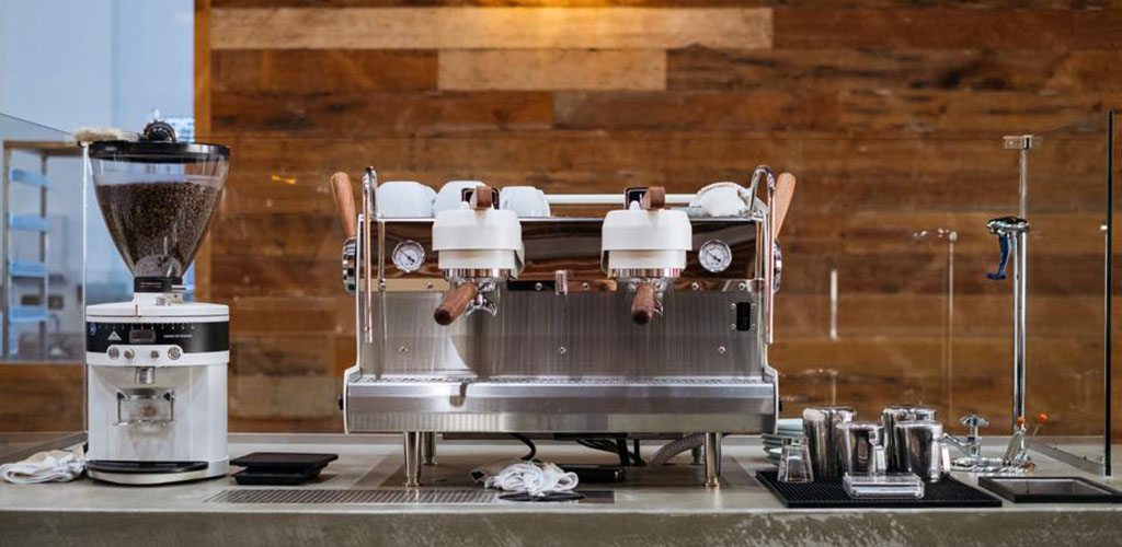 The espresso machine at Hidden House Coffee