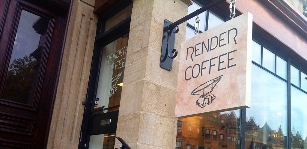 Render Coffee sign outside