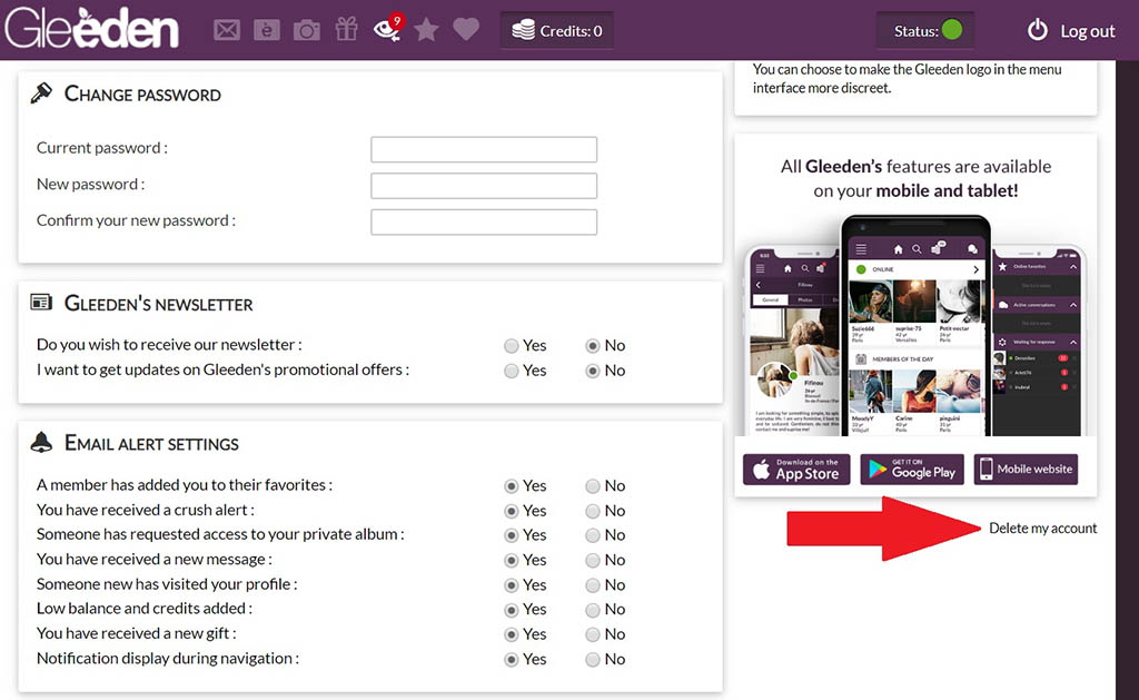 Gleeden Delete My Account