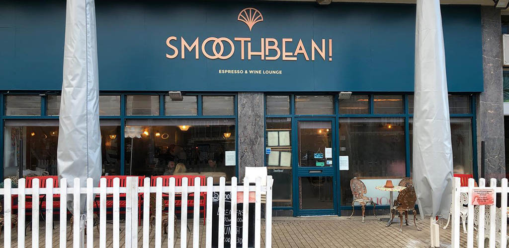 The Art Deco-inspired exterior of Smoothbean!