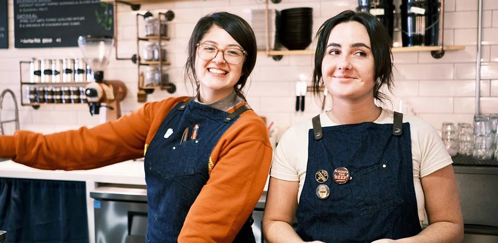 The lovely baristas making coffee at Hi Top