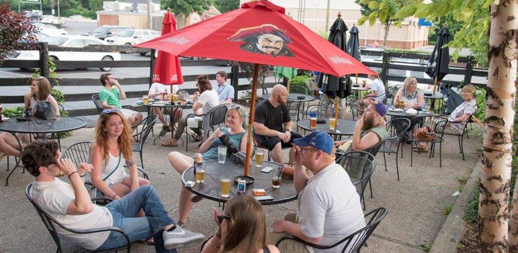 The patio of Campus Pub