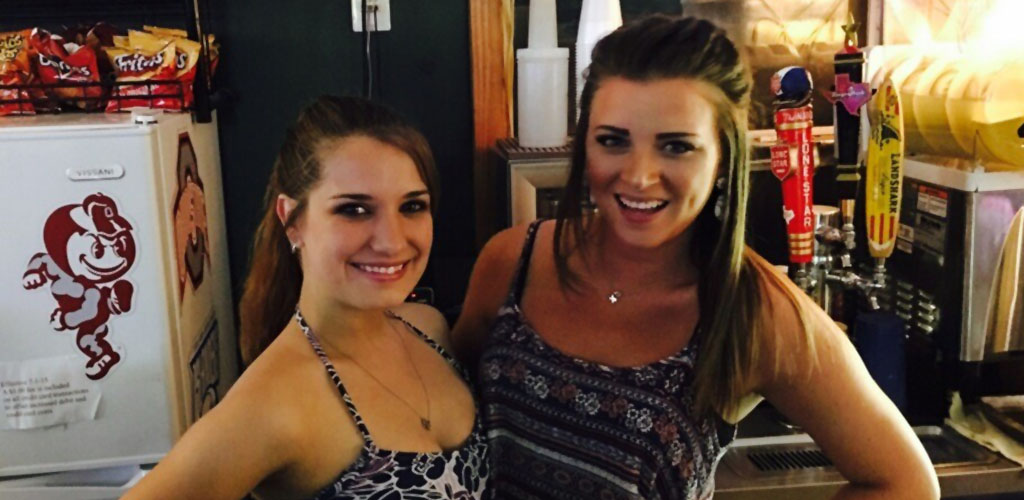 The beautiful bartenders at Dewey's Beer Garden