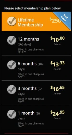 Pricing information