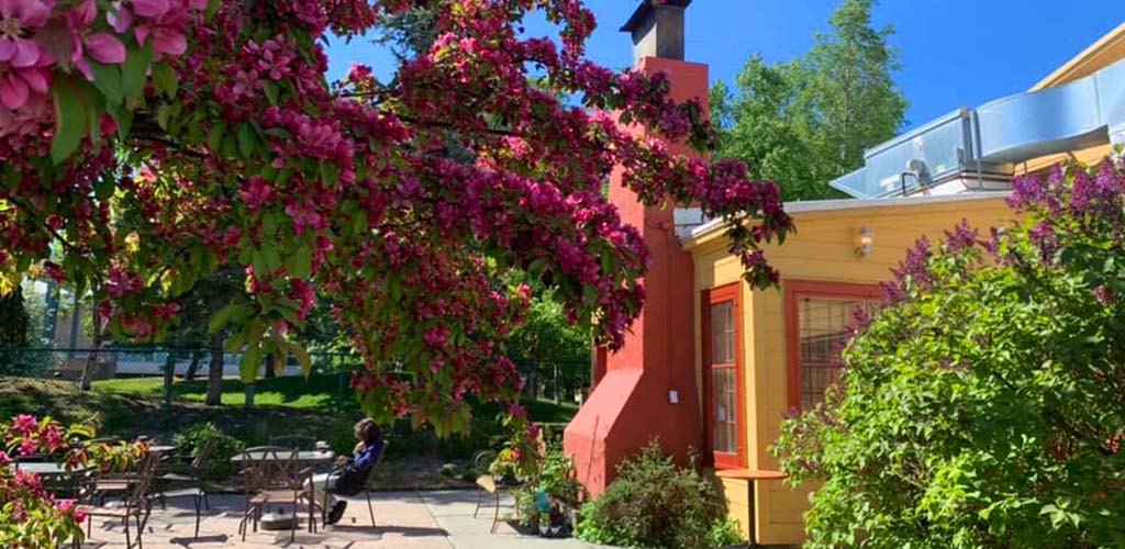 The beautiful patio of Kobuk Coffee Co.