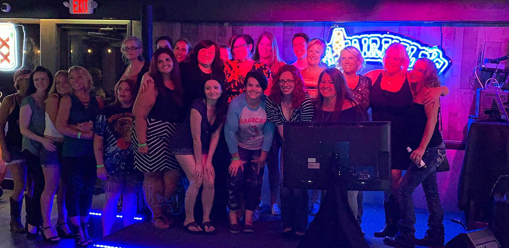 A group of girls at WW Fairfields Bar and Grill during karaoke night