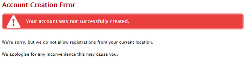 Account creation error